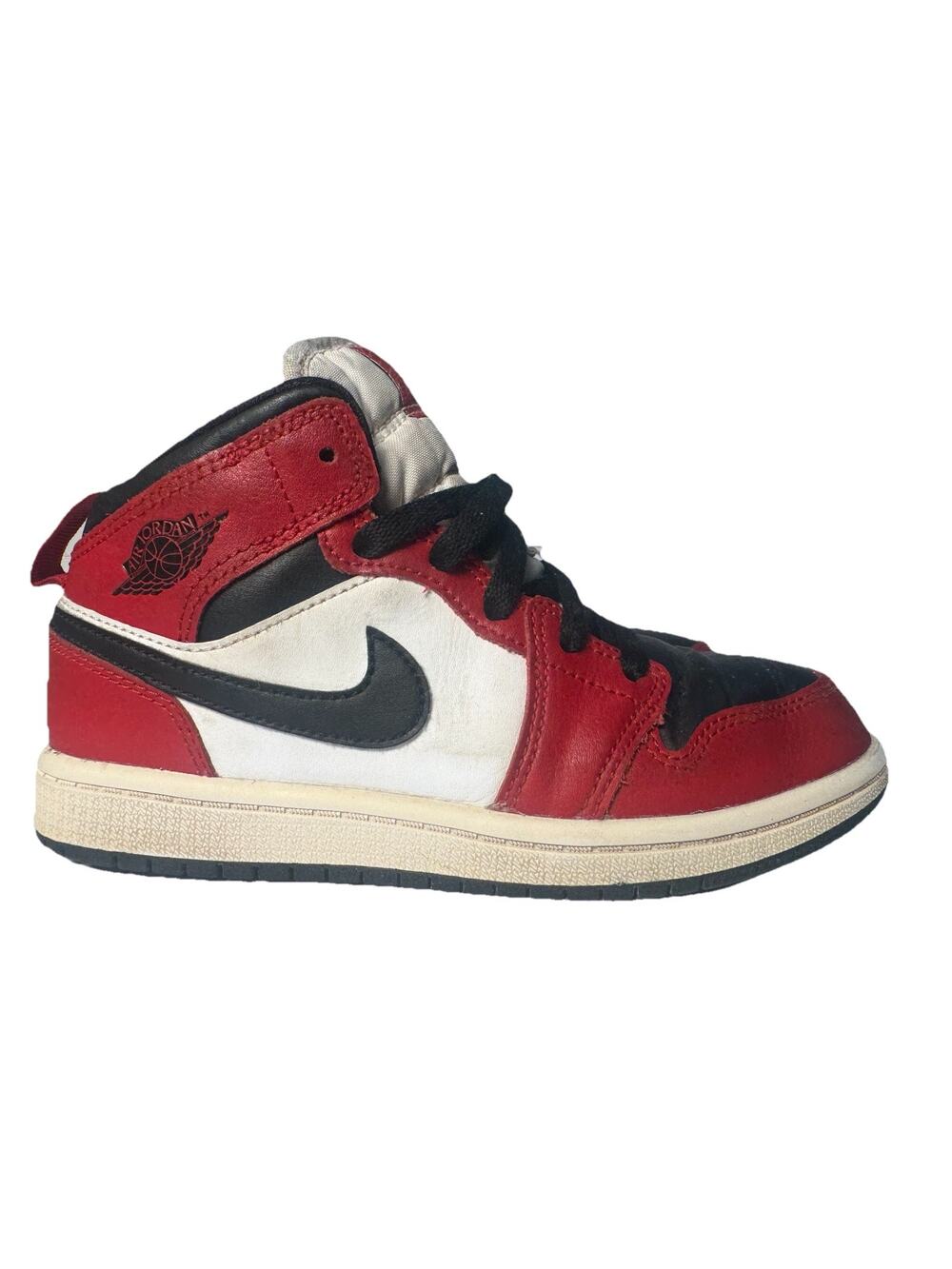 Nike Air Jordan 1 Mid Chicago Black Toe GS Youth Size 1Y 640734-069